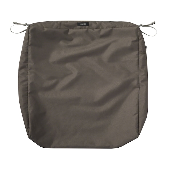 Classic Accessories Ravenna Water-Resistant 25x25x5" Patio Seat Cushion Cover, Dark Taupe 60-419-015101-RT - main